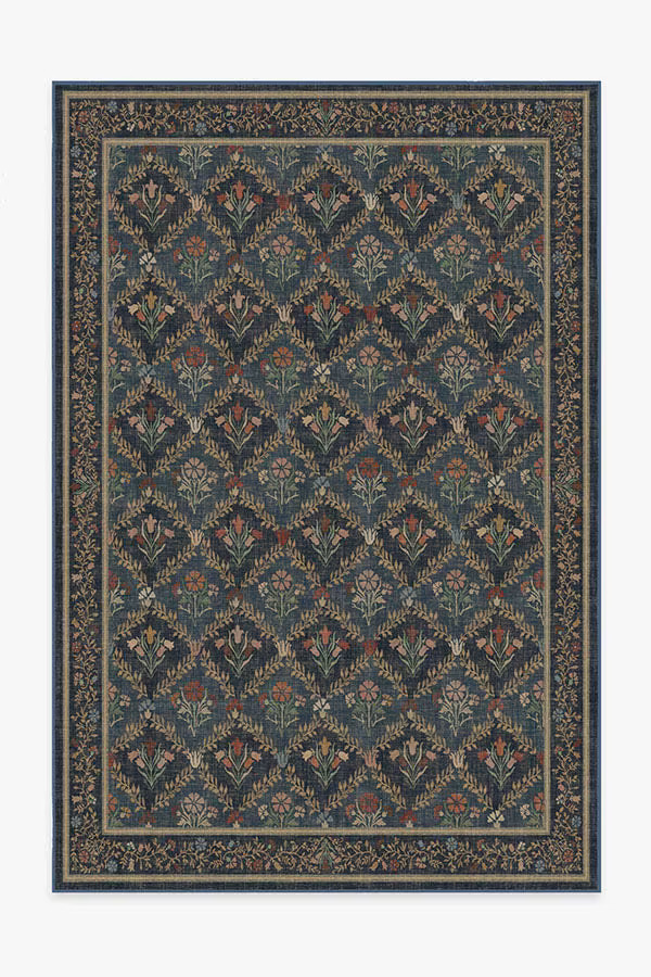 Morris & Co. Bellflowers Blue Rug | Ruggable