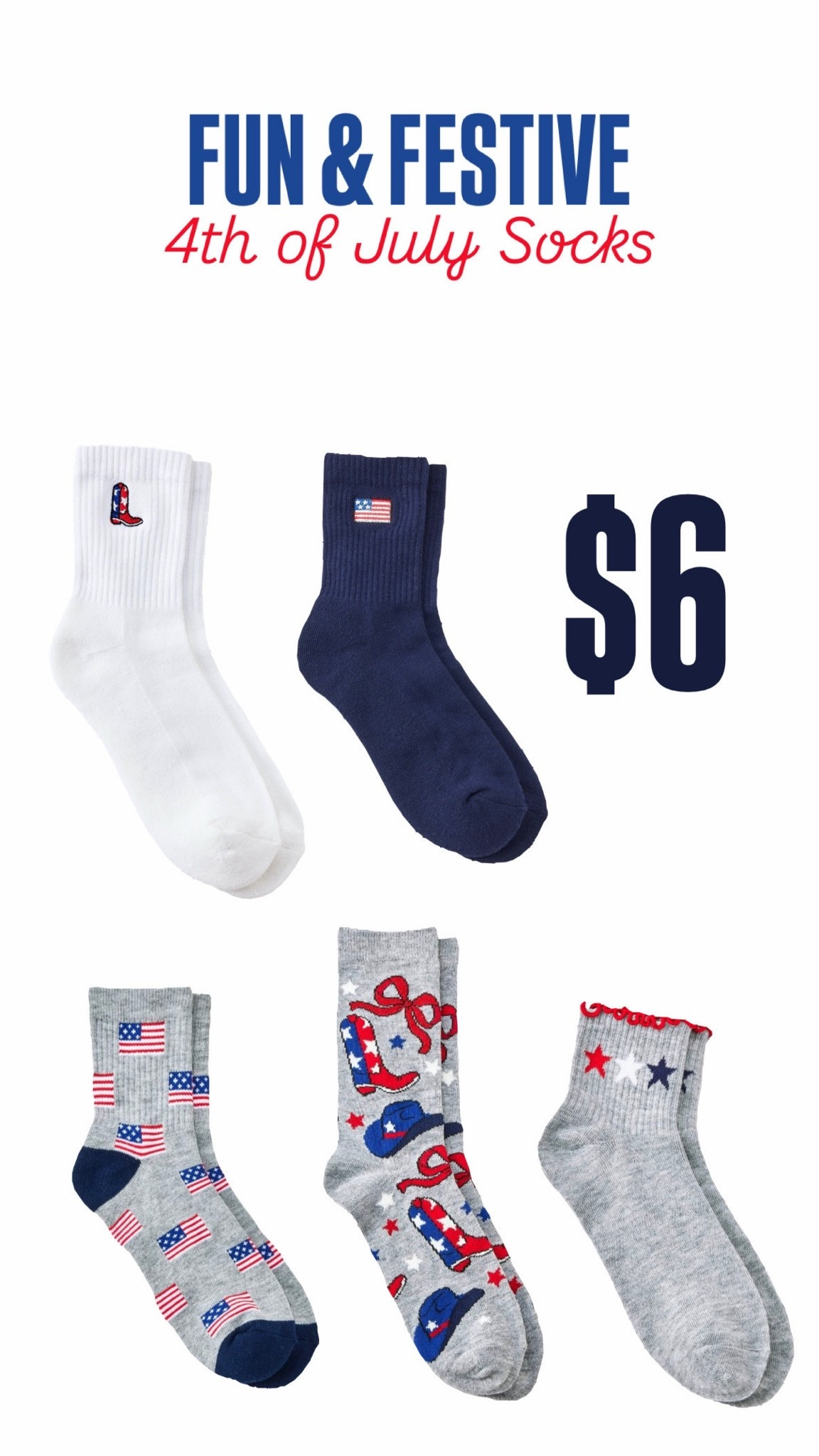 Fun and Festive 4th of July Socks!

#LTKSeasonal #LTKMidsize #LTKTall