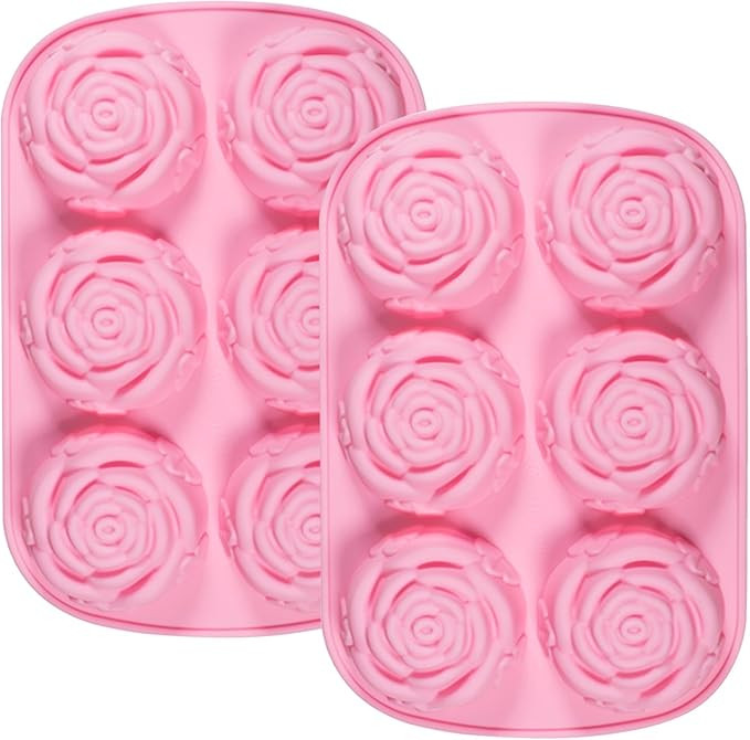 WANDIC Silicone Mold, 2 Pcs Cake Chocolate Moulds Ice Cube Soap Candle Making Silicone Mold, 6 Ca... | Amazon (US)