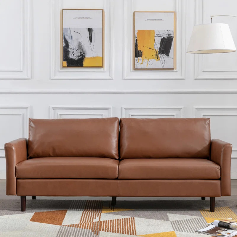 Bobur 80.3'' Faux Leather Flared Arms CAL117 Compliant Sofa | Wayfair North America