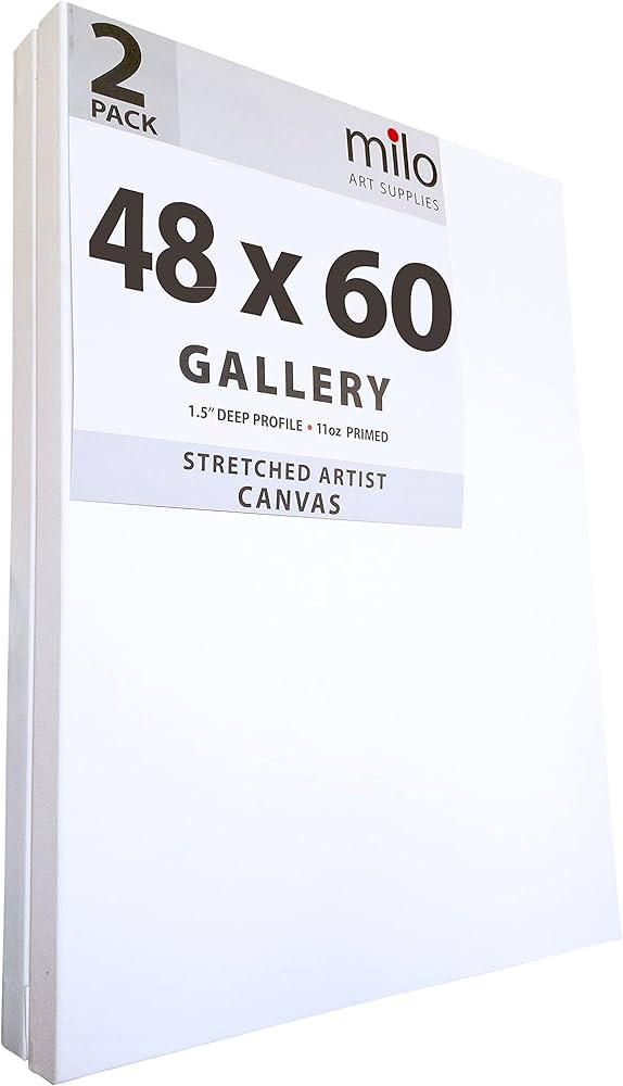 milo Stretched Artist Canvas | 48x60 inches | 2 Pack | 1.5” inch Thick Gallery Profile | 15 oz ... | Amazon (US)