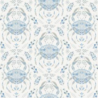 NuWallpaper Blue Shellby Vinyl Peel & Stick Wallpaper | The Home Depot