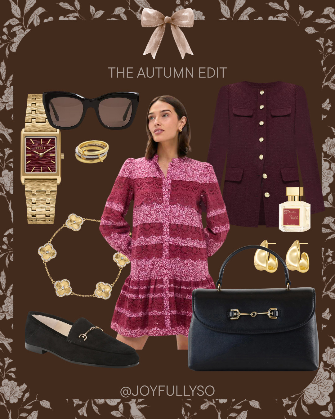 gorgeous pink and burgundy dress for fall
fall outfit inspo
burgundy and wine red palette 

 #LTKNYFW #LTKSeasonal #LTKStyleTip
