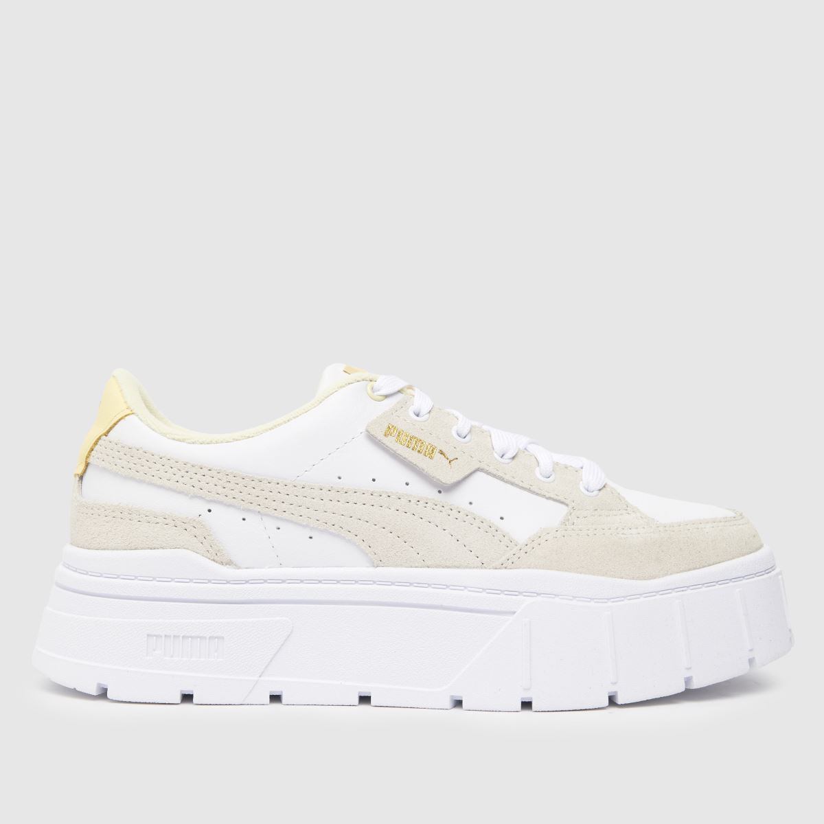 Womens White & Beige PUMA Mayze Stack Terry Trainers | schuh | Schuh