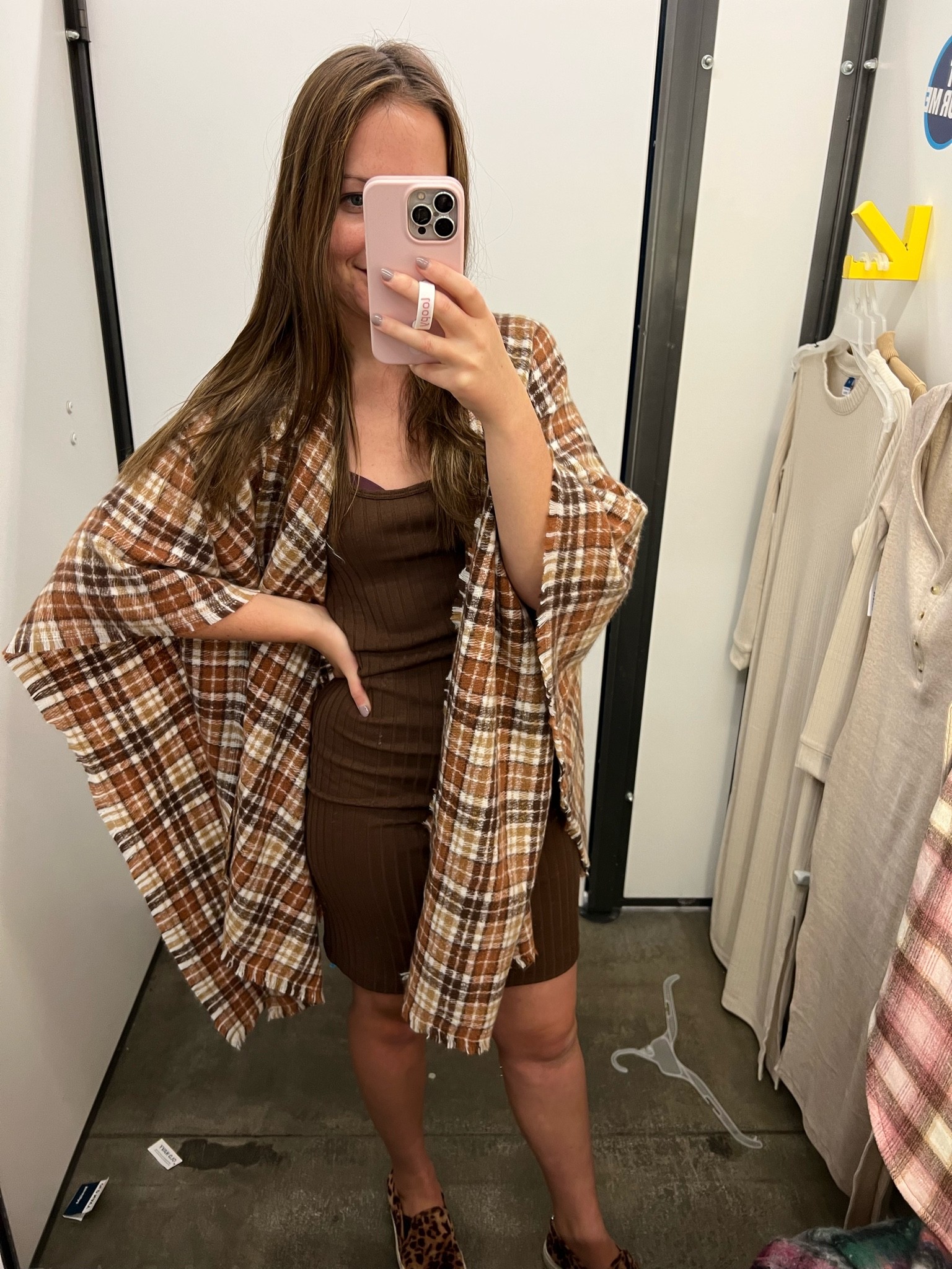 You can snag this whole outfit for under $50! This blanket scarf will be so good for thanksgiving, chilly offices close and chilly classrooms. Style the dress with tall boots for a colder weather look and re-wear in the spring/summer!

Sizing: sized up 1 in the dress since it’s so fitted. Blanket scarf is one size 

#LTKstyletip #LTKunder50 #LTKHoliday