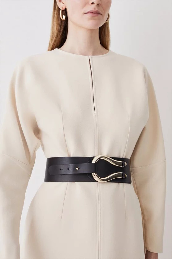 Leather Hardware Detail Waist Belt | Karen Millen UK + IE + DE + NL