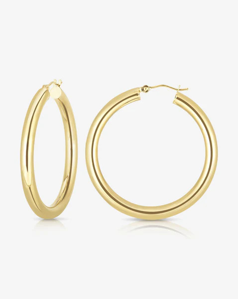 3 mm Gold Tube Hoops | Ring Concierge