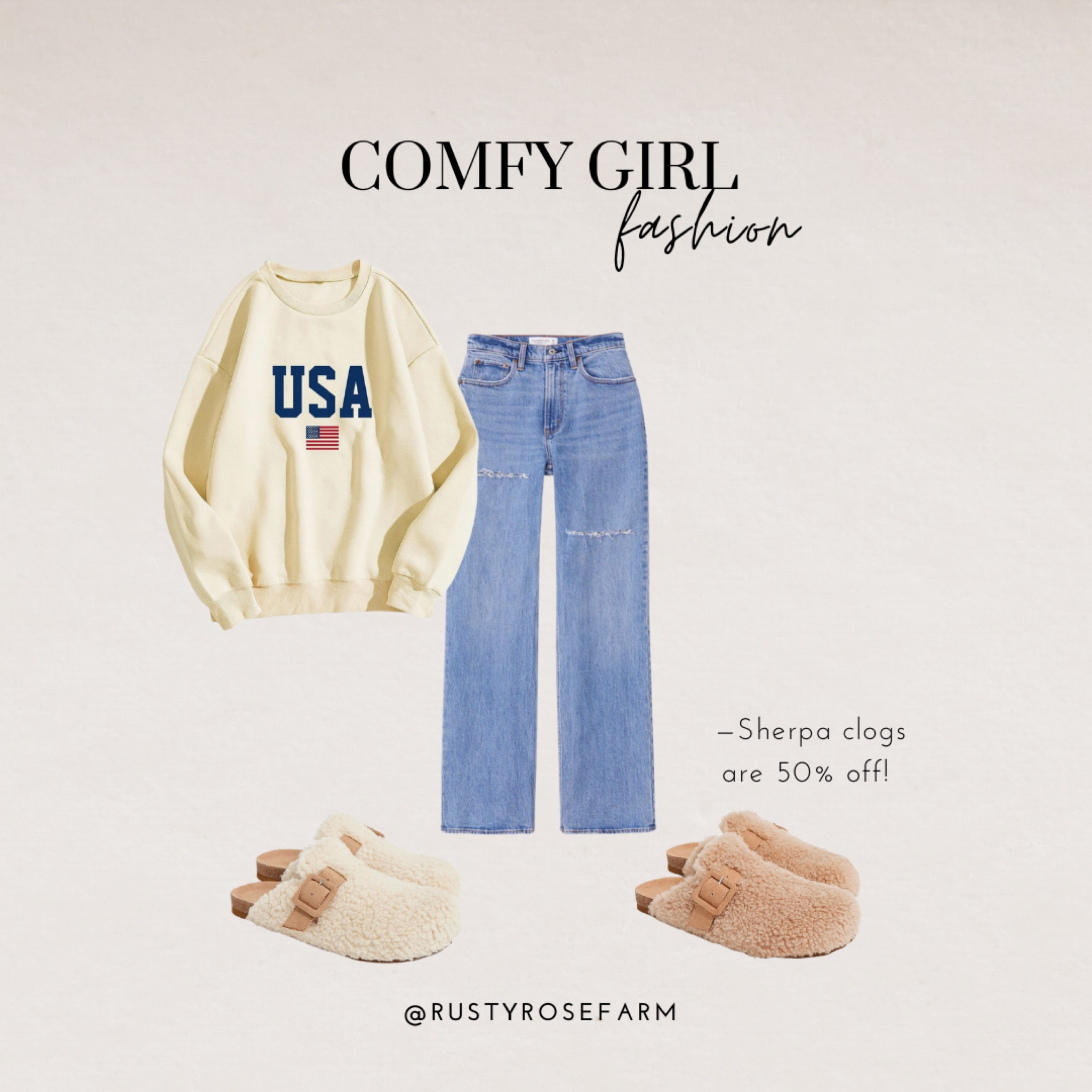 Fall outfit, comfy fall fashion, mom jeans, graphic sweatshirt, Sherpa clogs

#LTKshoecrush #LTKxPrime #LTKfindsunder50