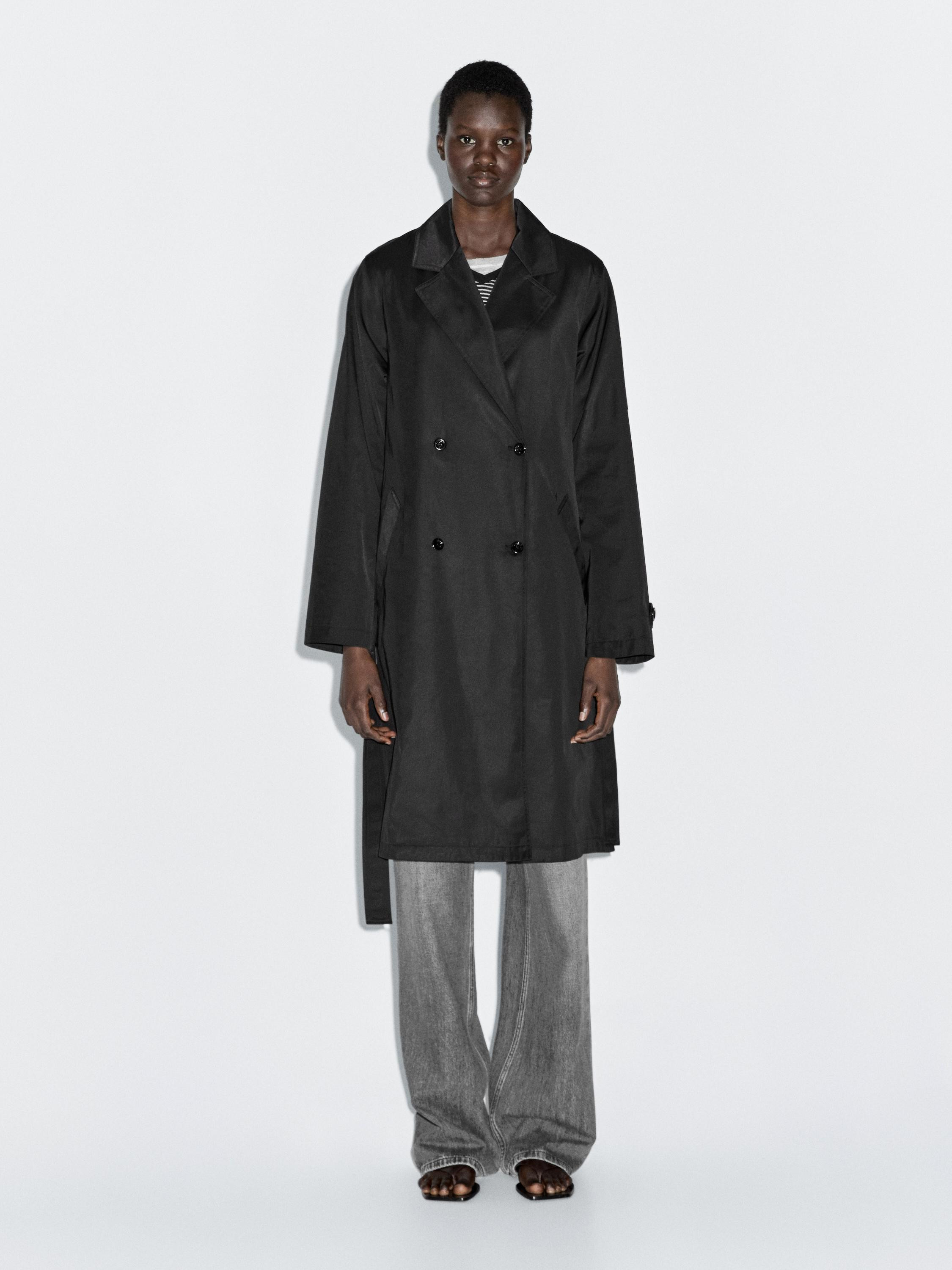 Long trench coat with inner waistcoat | Massimo Dutti US