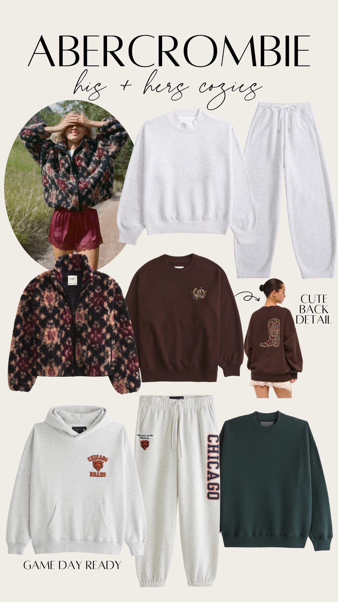 Abercrombie his and hers cozies ON MAJOR SALE! All sweatshirts and sweatpants are 20-50% off plus and extra 15% off with code AFFLEECE

They have the softest sets for cool fall days and the NFL collection is great for game days

#LTKSaleAlert #LTKMens #LTKStyleTip