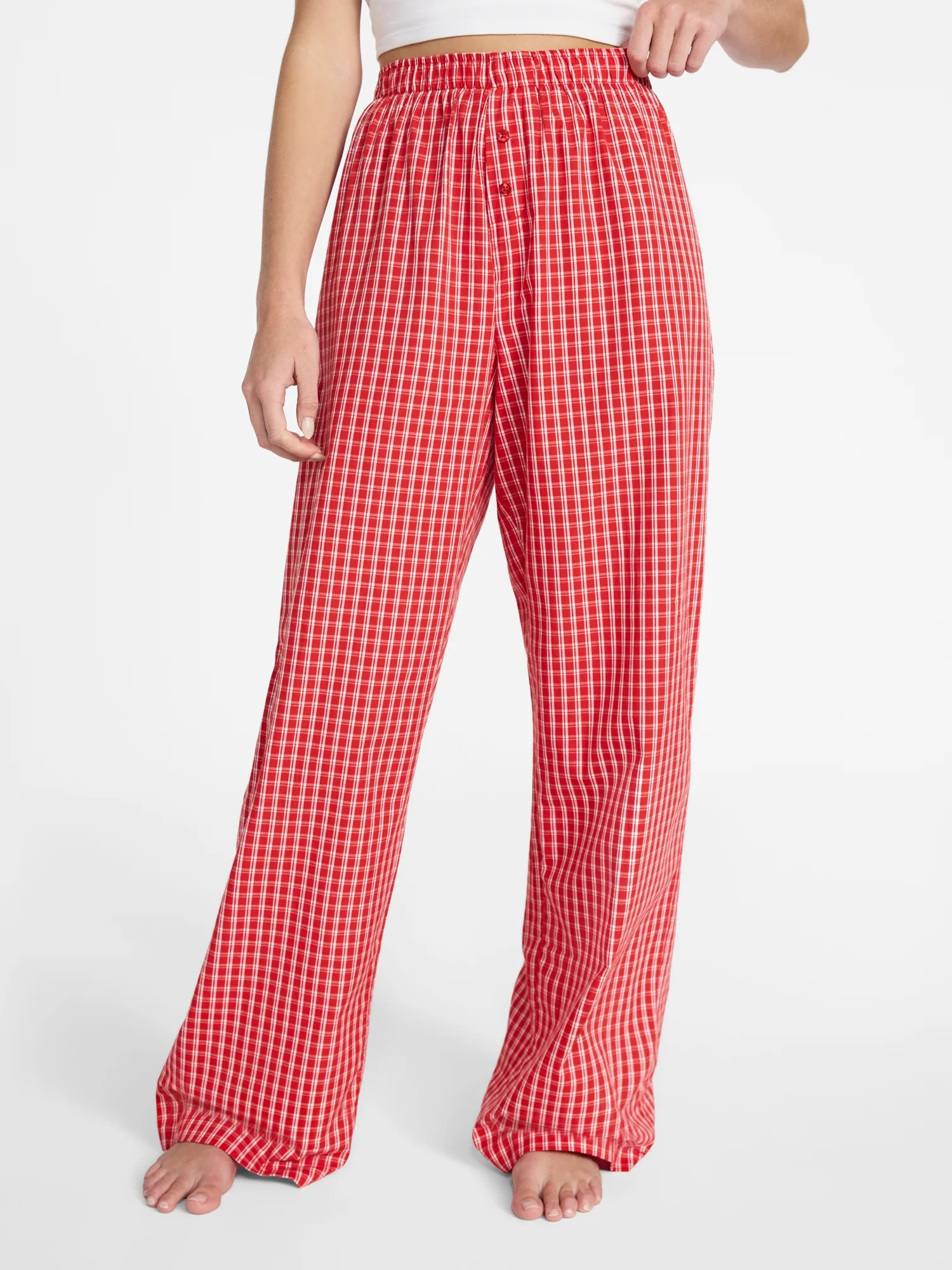 No Boundaries Sleepwear Cotton Boxer Pants, 31'' Inseam, Women's XS-XXL | Walmart (US)