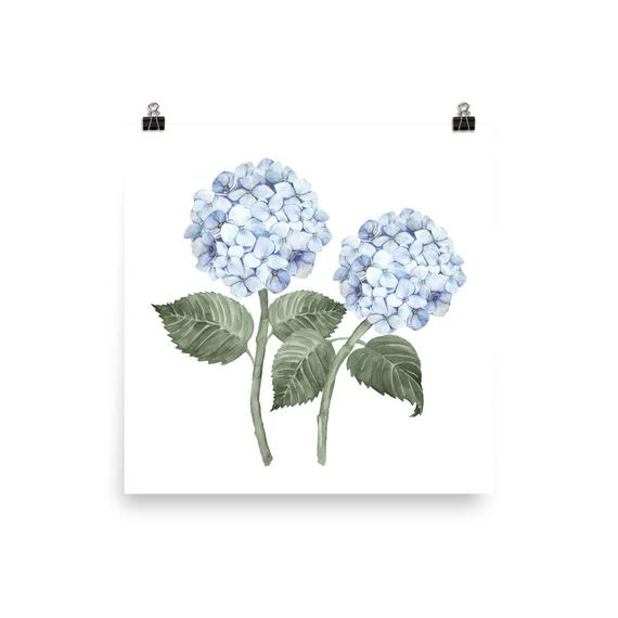 Hydrangea Stems Double Art Print | Etsy (CAD)