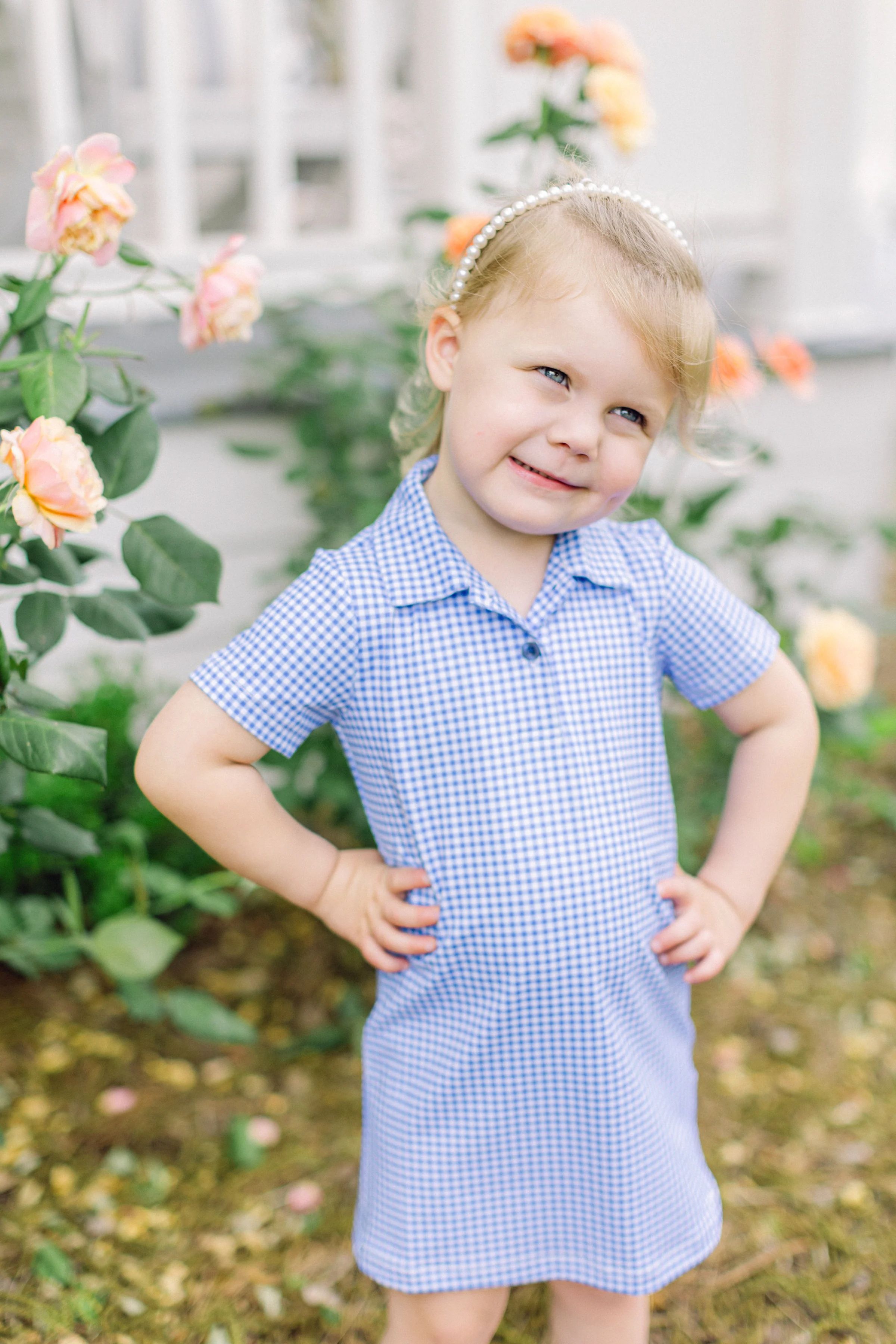 Blue Gingham Polo Dress | Poppy Kids Co