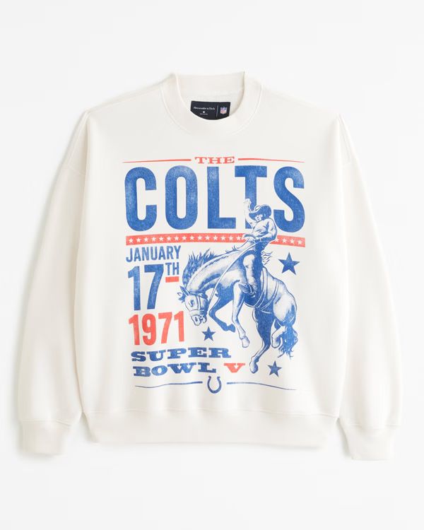 Men's Indianapolis Colts Graphic Crew Sweatshirt | Men's Tops | Abercrombie.com | Abercrombie & Fitch (US)