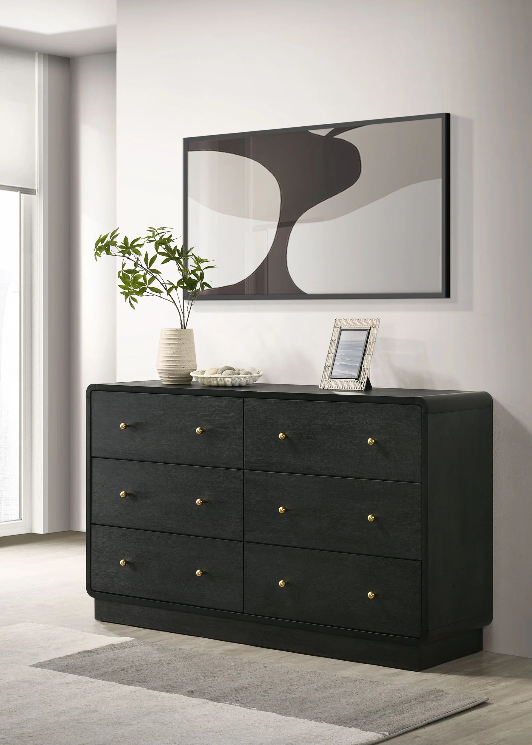 Aadvika 6-drawer Dresser Cabinet Black | Wayfair North America