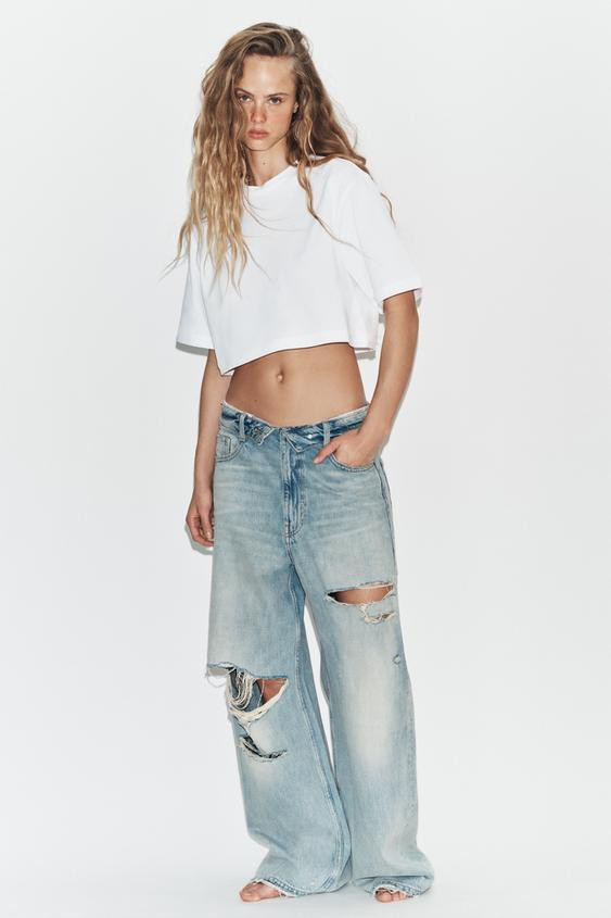 JEANS MIT UMSCHLAGBUND TRF MITTELHOHE TAILLE | Zara DE