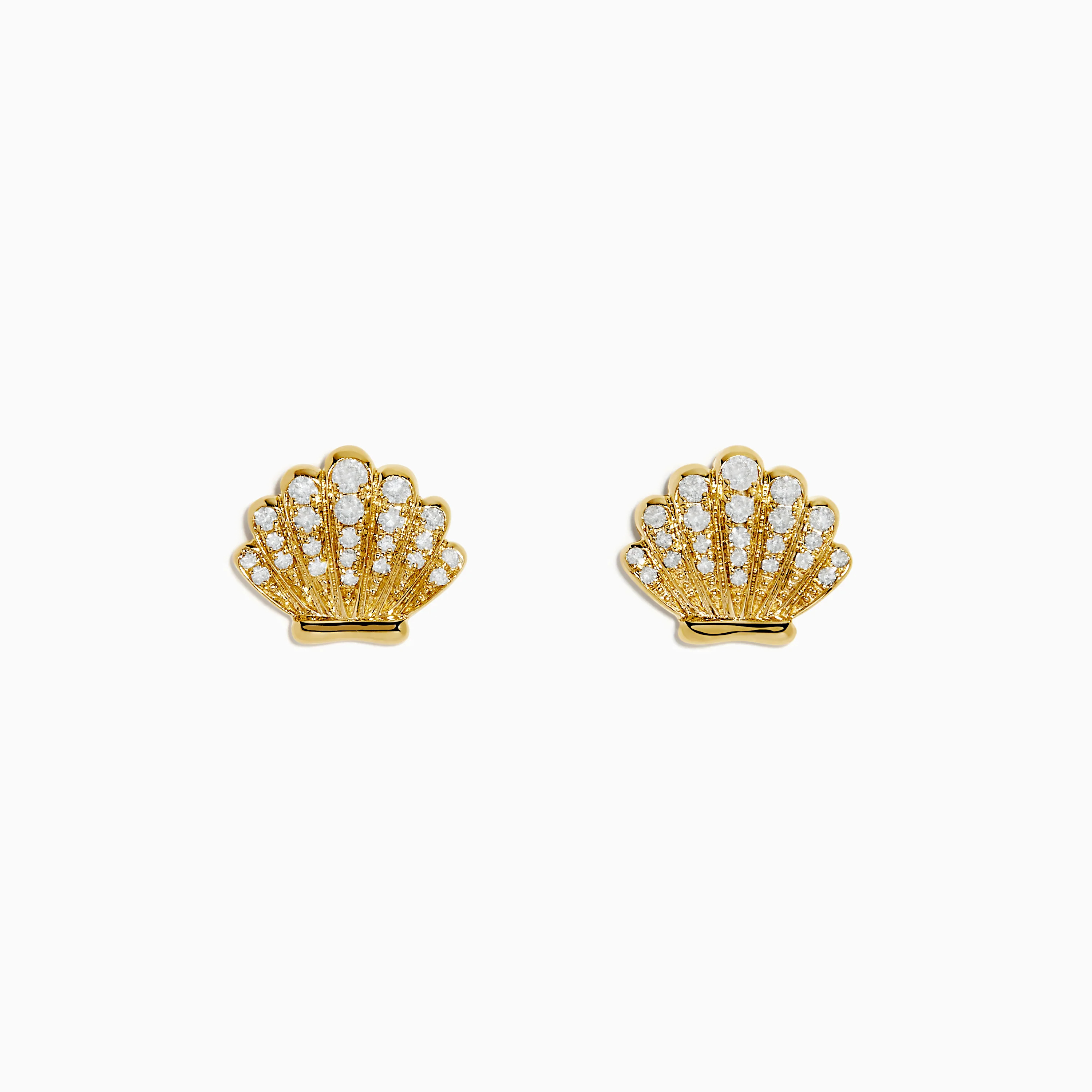 Seaside 14K Yellow Gold Diamond Seashell Earrings | Effy Jewelry
