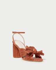 Camellia Terracotta Pleated Bow Heel | Loeffler Randall