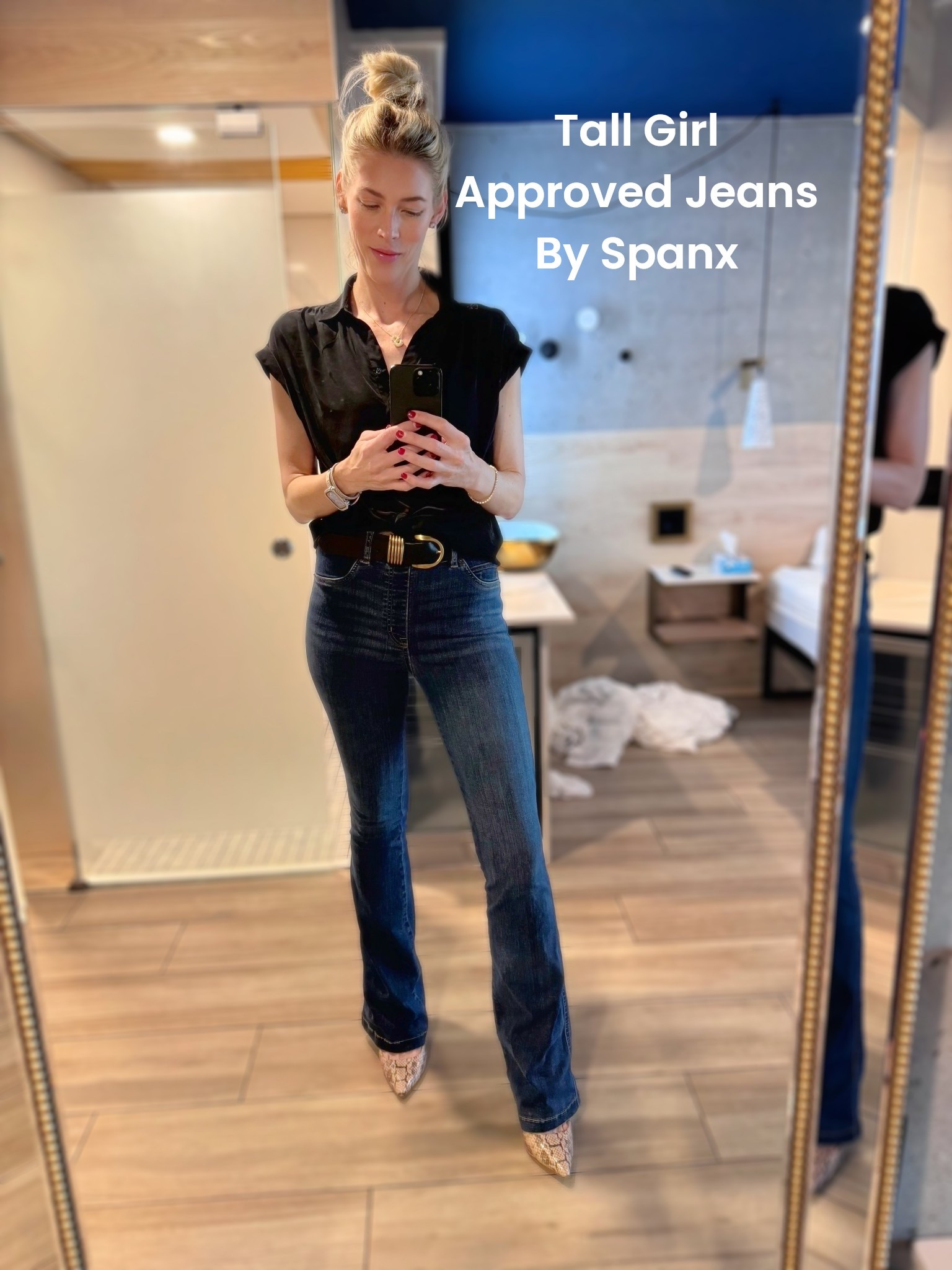 FRIDAY FITS & VINTAGE HITS 🖤

Listen, when your “vintage” pieces are just things you refused to throw away for 3+ years because you have excellent taste and commitment issues, that’s called SUSTAINABILITY, sweetheart.

This Antonio Melani button-down from Dillard’s capsule collection? Still available because some things are too good to discontinue (unlike my patience with hotel mirrors). Spanx jeans in Small Tall because life’s too short for pants that don’t fit right. Anthro belt with strategic puncher holes because I’m not a slave to pre-determined notch placement.

Business casual Friday energy: professional enough for the office, vintage enough to pretend I’m curating a “look” when really I just shop my own closet like it’s a thrift store.

THE DEETS:
• Spanx Jeans - Size Small Tall (the only jeans that understand my proportions)
• Antonio Melani Top - Dillard’s Capsule Collection size small (still shoppable!)
• Anthropologie Belt - with custom holes (get yourself a belt puncher, you’re welcome)
• Snakeskin Heels - because subtlety is overrated

PSA: Picked up keys to the new place today, so say goodbye to these hotel-chic mirror selfies and HELLO to proper OOTD backdrops with that 30, flirty & thriving aesthetic. (And yes, I know what you’re thinking. Keep it to yourself. Age is just a number and so is my credit score.)

Ignore the construction chaos vibes in the background. We’re BUILDING an empire here, folks—one vintage piece at a time.

💋 SMACK

#LTKWorkwear #LTKTall #LTKOver40