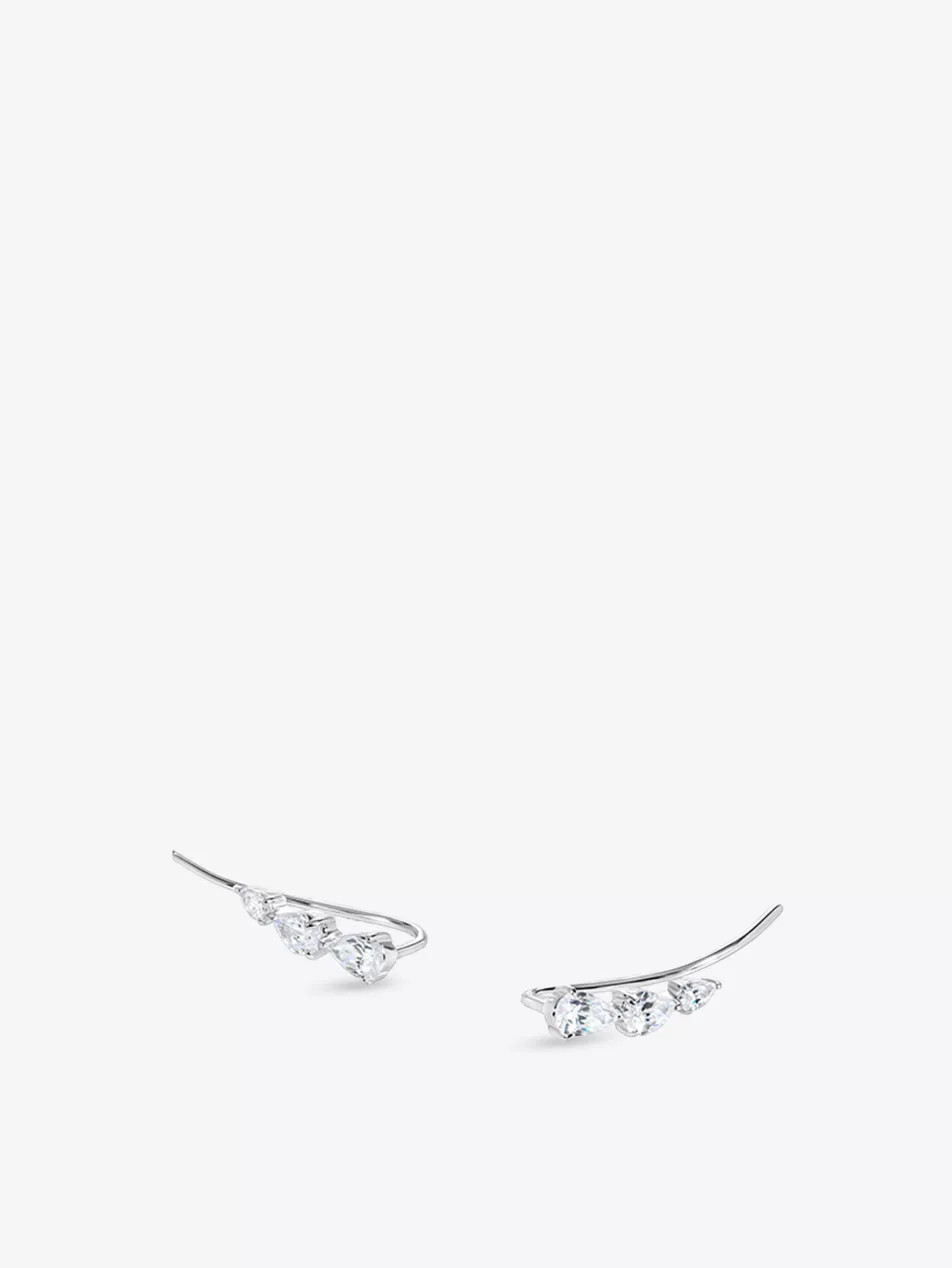 Toluda white-gold plated sterling-silver ear climbers | Selfridges