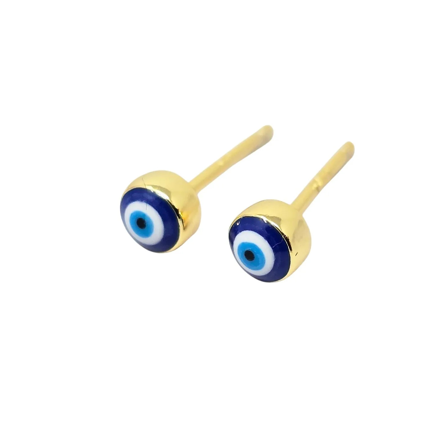Jewellery | Turkish Evil Eye Nazar Protective Gold Stud Earrings | Harfi | NastyGal UK