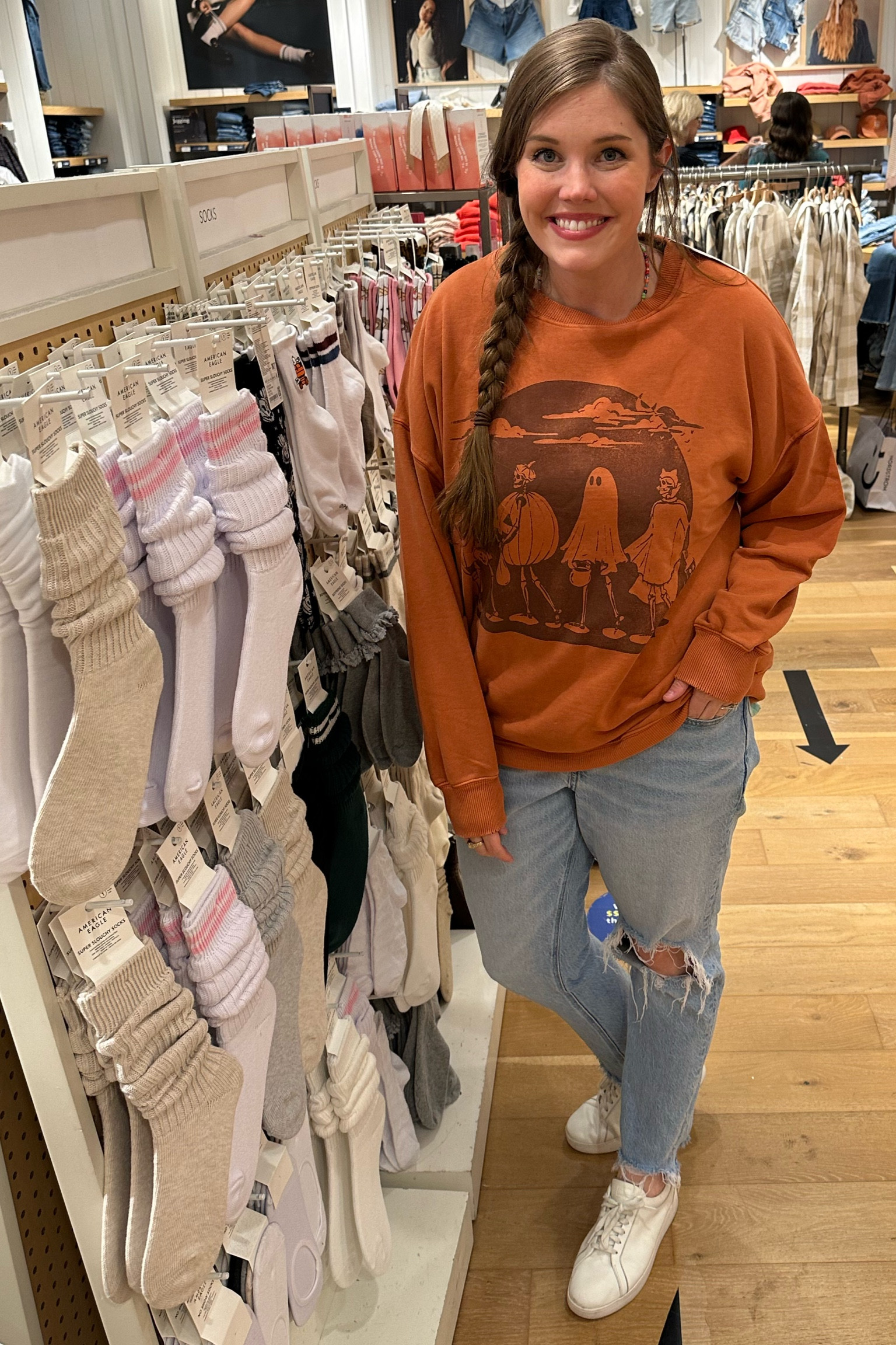 Hello fall! Cutest fall sweatshirts have arrived at American Eagle! Get your true size for an oversized fit (this is one size down from my usual large...wearing a medium here!)
...........
American Eagle new arrivals back to school shopping aerie new arrivals American Eagle fall arrive fall fall sweatshirt fall shirt Halloween sweatshirt Halloween shirt fall parties Halloween parties pumpkin carving party plus size sweatshirt midsize sweatshirt oversized sweatshirt skeleton sweatshirt pumpkin sweatshirt lounge wear lounge set comfy sweatshirt comfortable sweatshirt 

#LTKFindsUnder50 #LTKParties #LTKSeasonal