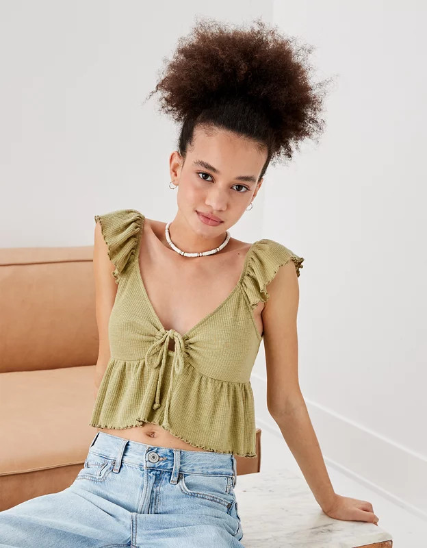 AE V-Neck Keyhole Tank Top | American Eagle Outfitters (US & CA)