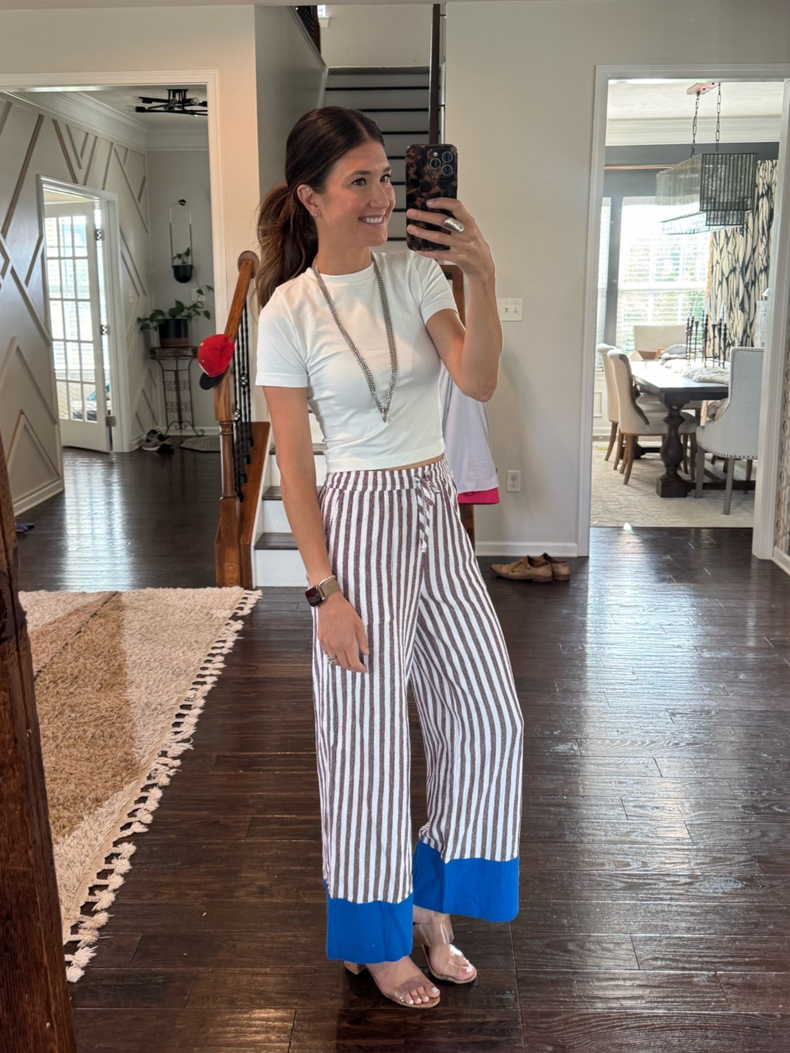 Wearing an xs in the pants.  They run slightly big

#LTKOver40 #LTKWorkwear #LTKmomlife