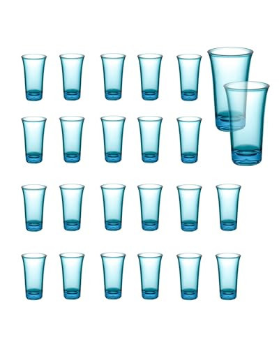 XXIV Solar terms Upgrade Cute Shot Glasses Set of 24, 2 oz Acrylic Shot Glasses Bulk, Clear Tequila Shot Glass, Whisky glasses for Party- Blue | Amazon (US)
