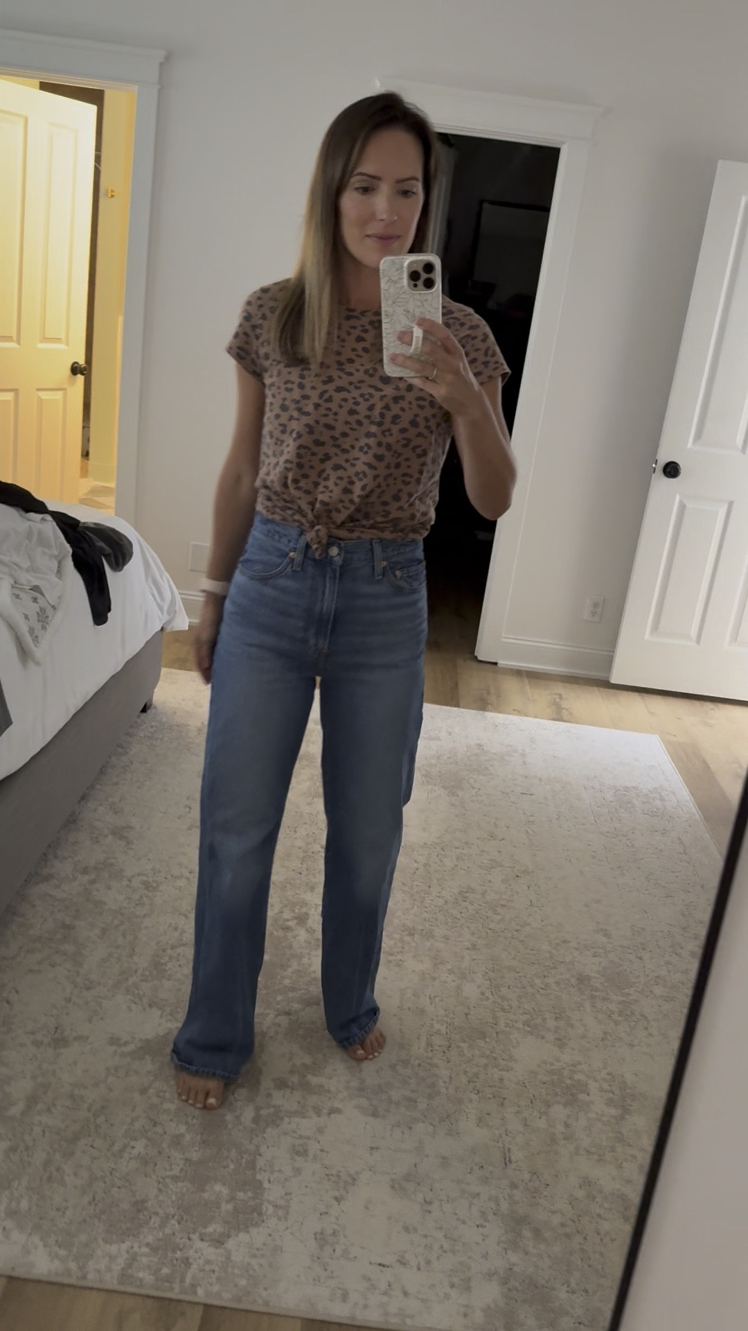 These Levi’s ribcage wide leg jeans are AMAZING. Fit true to size, I’m in a 28 with 34 inch length. They will shrink slightly after wash and dry so take that into consideration when buying length! You’ll probably lose an inch on length  

#LTKStyleTip #LTKSeasonal