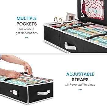 Zober Premium Wrapping Paper Storage Container, with Interior Pockets, fits 18-20 Standard Rolls,... | Amazon (US)