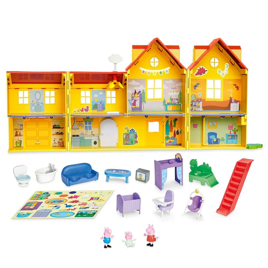 PEPPA PIG Peppa's Big Family House Playset with 3 Figures, 11 Accessories, 2025 Version with Baby... | Amazon (US)