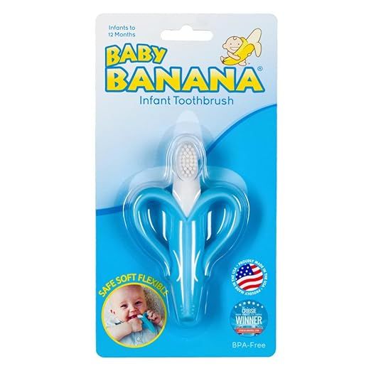 Baby Banana - Blue Banana Toothbrush, Training Teether Tooth Brush for Infant, Baby, and Toddler ... | Amazon (US)