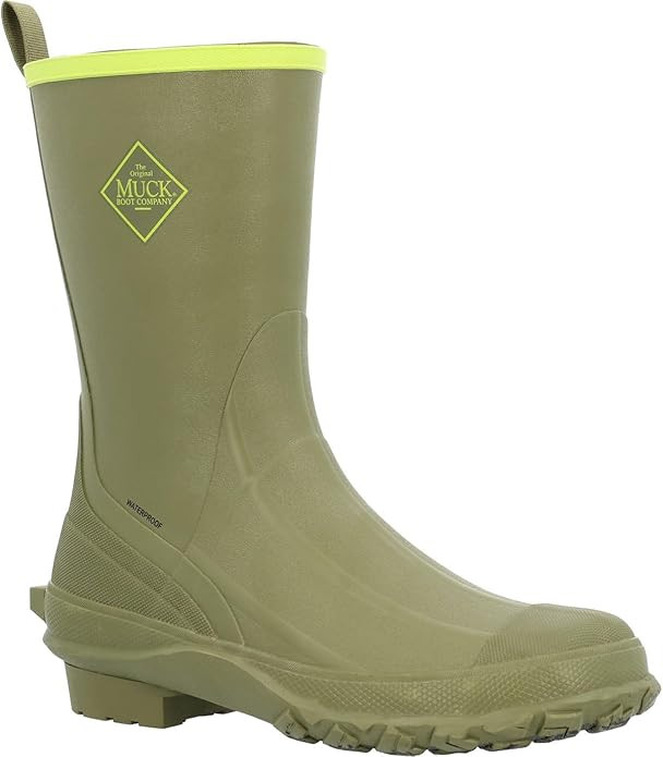 Men's Harvester Mid Rubber Boot, Olive And Lime, Size 10(M) | Amazon (US)