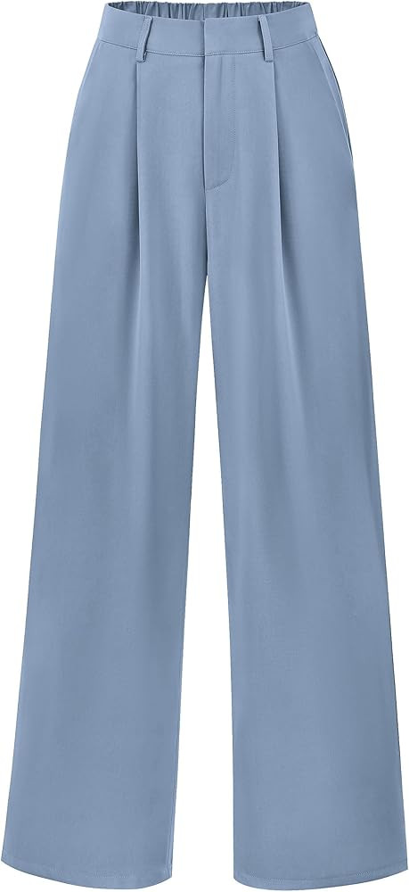 PRETTYGARDEN Women's Wide Leg Suit Pants Loose Fit High Elastic Waisted Business Casual Long Trou... | Amazon (US)