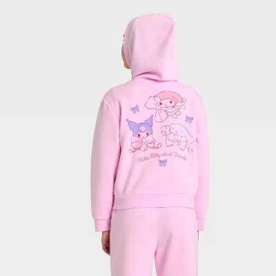 Girls' Sanrio Hello Kitty and Friends Hooded Fleece Sweatshirt - Pink S | Target