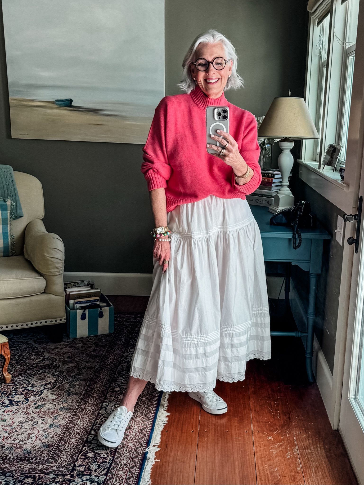 And this Thursday it’s tulip pink cashmere for my pop of color 🌷

#LTKstyletip #LTKover40 #LTKSeasonal