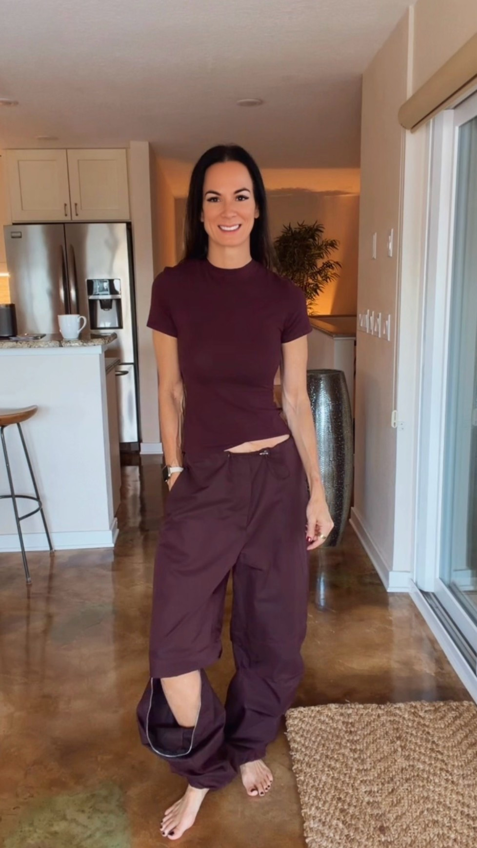 The pants come with a plot twist. 🍷 These burgundy parachute pants have an adjustable waist and hems, plus zip-off lower legs that turn them into Bermuda shorts. Paired with my coordinating tee for an easy monochromatic look. Shop both pieces here! 

@Shopbop  #nicolecolee

#LTKdayinmylife #LTKgrwm #LTKootd