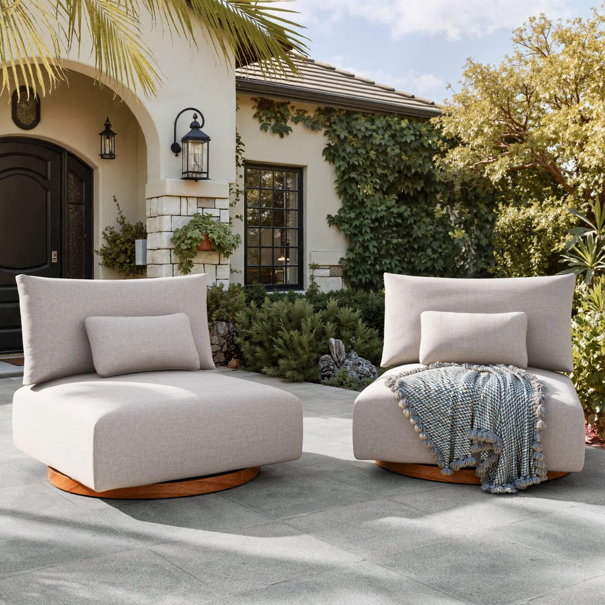 Yanali Modern Aluminum Swivel Chair (set Of 2) | Wayfair North America