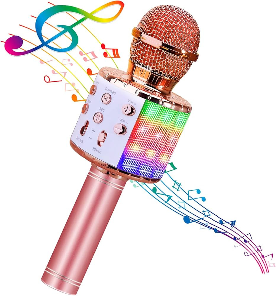 BlueFire Wireless 4 in 1 Bluetooth Karaoke Microphone with LED Lights, Portable Microphone for Ki... | Amazon (US)
