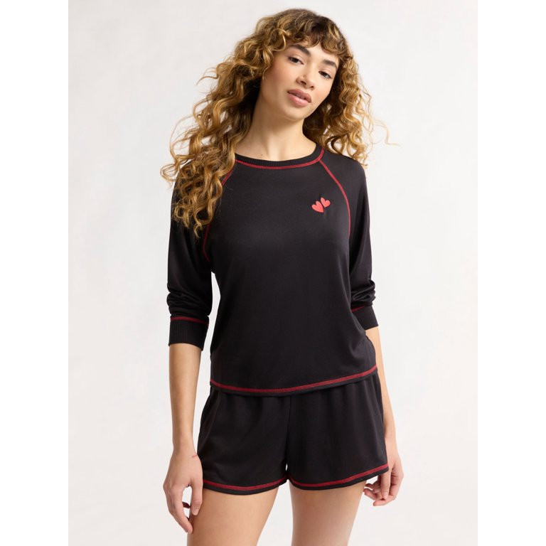 Joyspun Women's and Women’s Plus Hacci Knit Sleep Top, Sizes XS to 3X | Walmart (US)