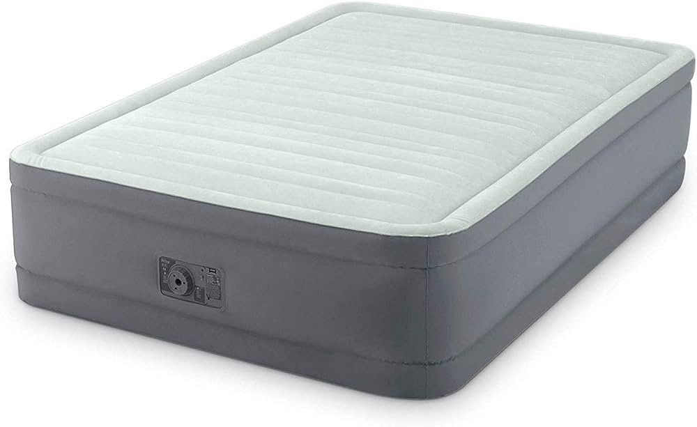 Intex PremAire I Fiber-Tech Elevated Dura Beam Technology Home Air Mattress Bed with Electric Bui... | Amazon (US)