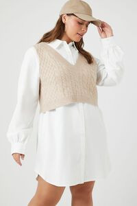 Plus Size Sweater Vest & Shirt Combo Dress | Forever 21 (US)