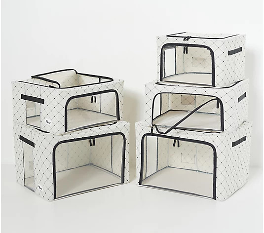 Periea Set of 5 Collapsible Storage Box Collection - QVC.com | QVC