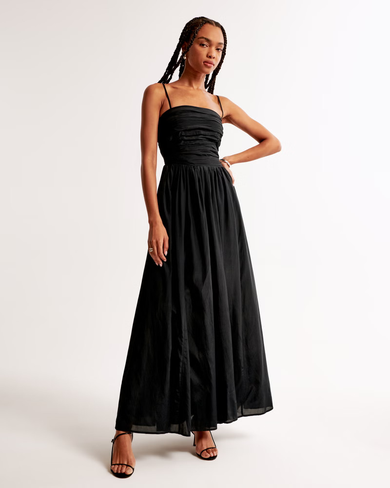 The A&F Emerson Lace-Up Back Maxi Dress | Abercrombie & Fitch (UK)