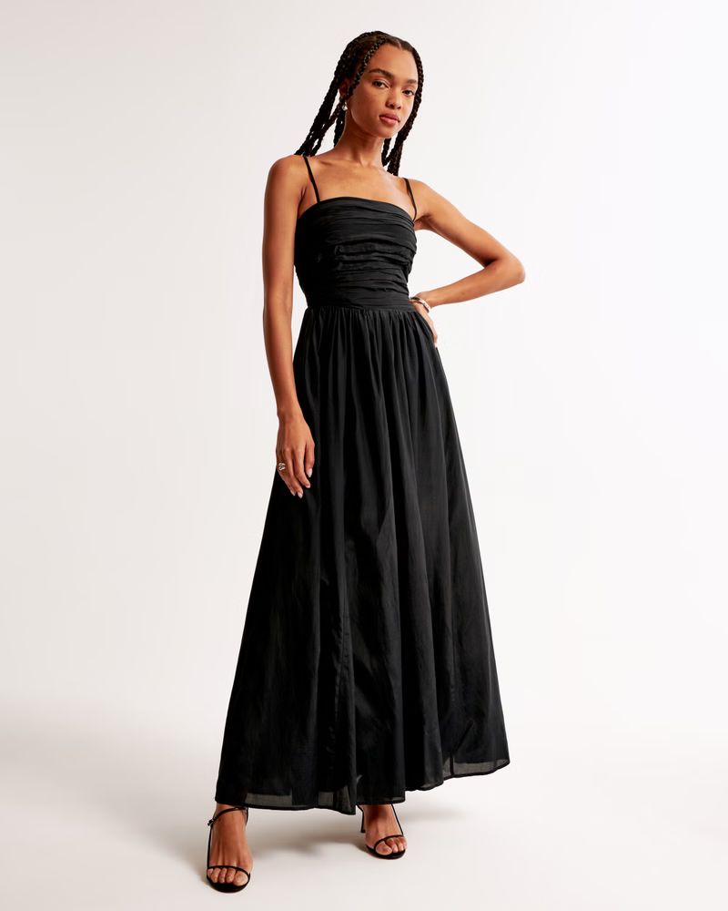 The A&F Emerson Lace-Up Back Maxi Dress | Abercrombie & Fitch (US)