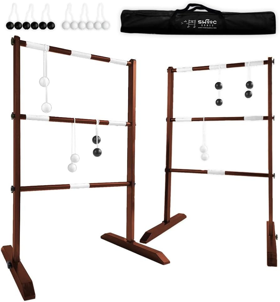 SWOOC Games - Premium Wooden Ladder Ball Game Set (Weather Resistant) - 10 Games Included & Carry... | Amazon (US)