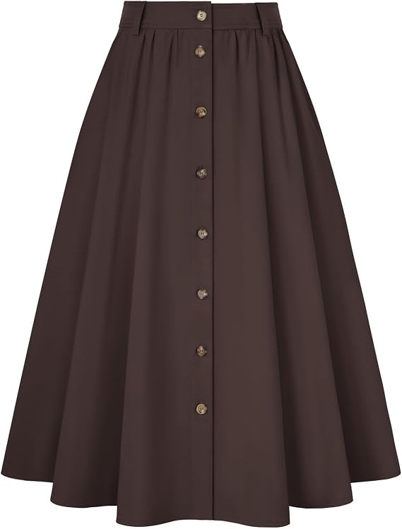 Belle Poque Women Midi Skirts High Waisted A Line Skirt with Pockets | Amazon (US)