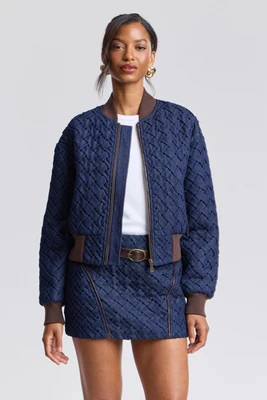 Woven Denim Bomber Jacket | Avec Les Filles
