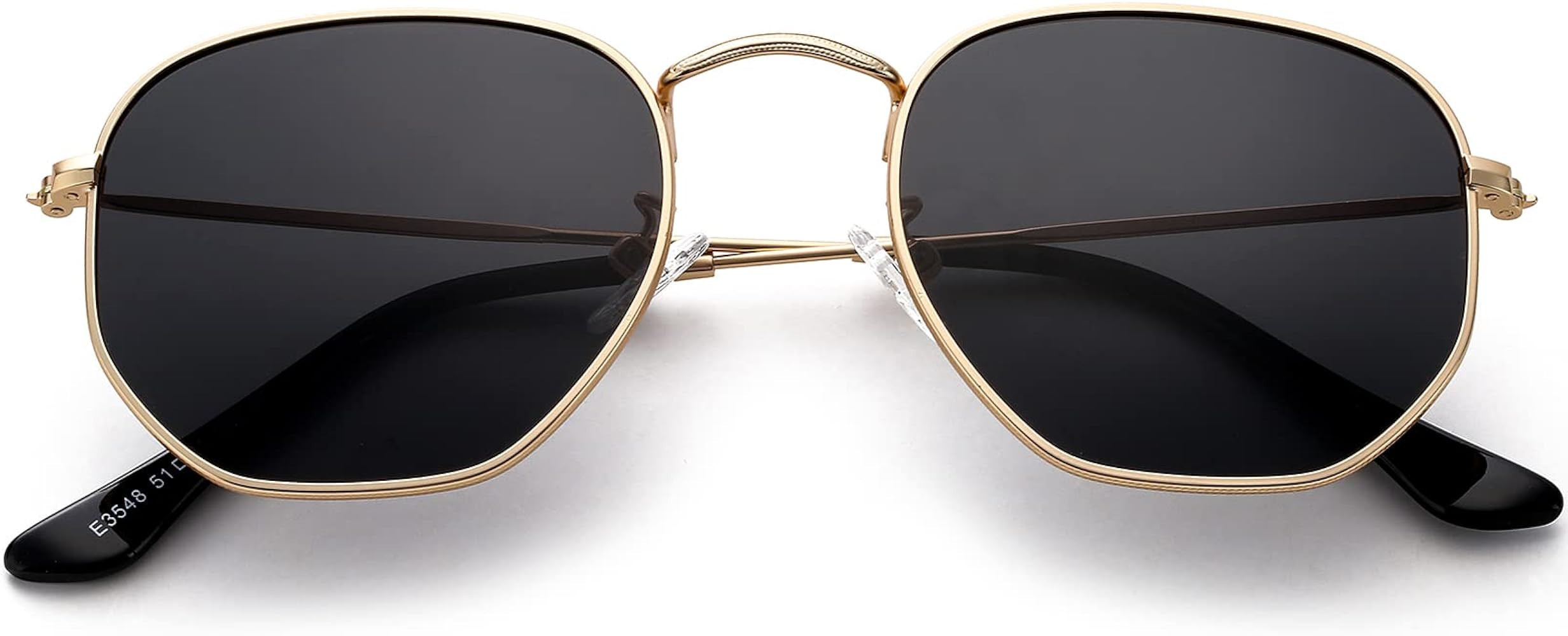 PORADAY Hexagonal Polarized Sunglasses for Women Men Vintage Square Metal Sun Glasses Geometric S... | Amazon (US)